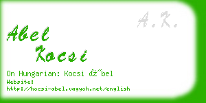 abel kocsi business card